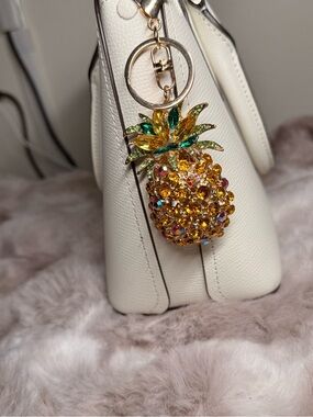 Multicolored Crystal Pineapple Bag Charm For Purse, Keys Or Backpack Brand New